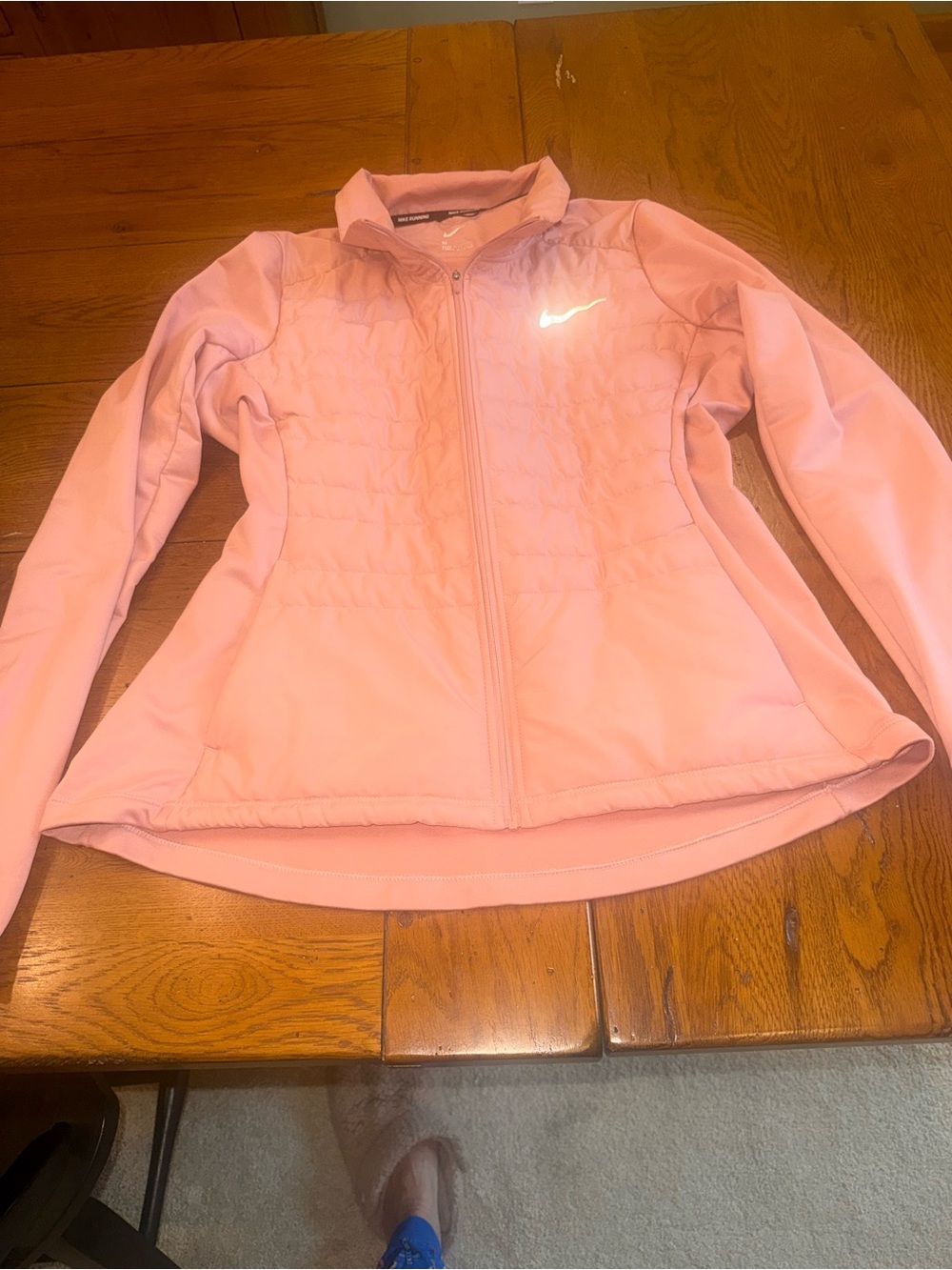 Nike Pink Quilted-Front Full-Zip Utility Jacket
